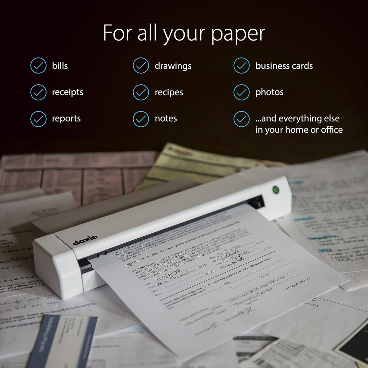 Portable Document Scanner with Rechargeable Battery K589