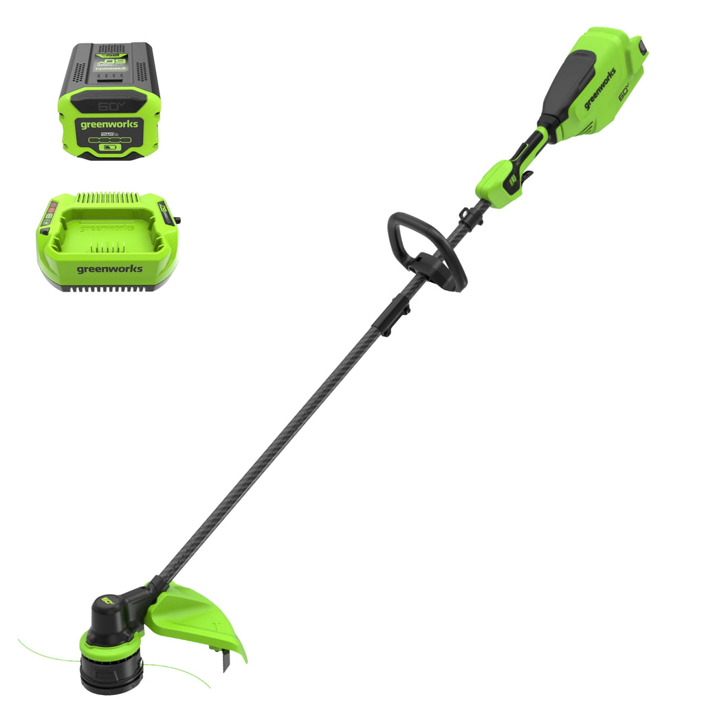 60V 16 Carbon Fiber Shaft String Trimmer with 2.5 Ah Battery & Charger F321