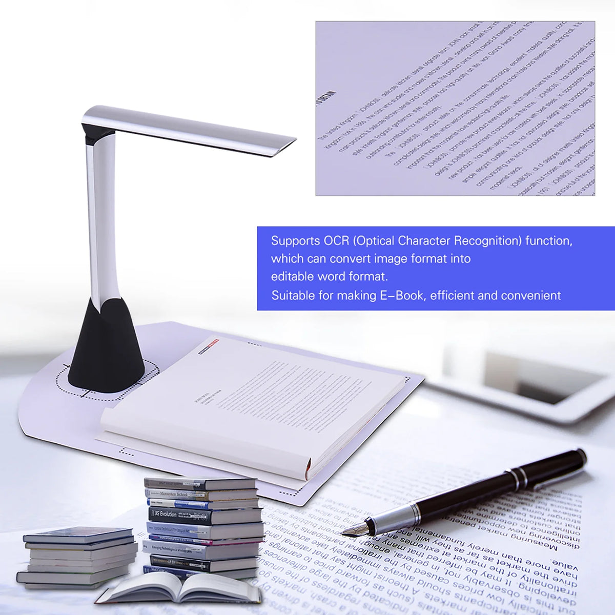 Portable A4 USB Document Camera Scanner with OCR T38518