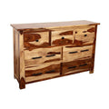 Solid Sheesham Wood 7 Drawer Dresser J9565