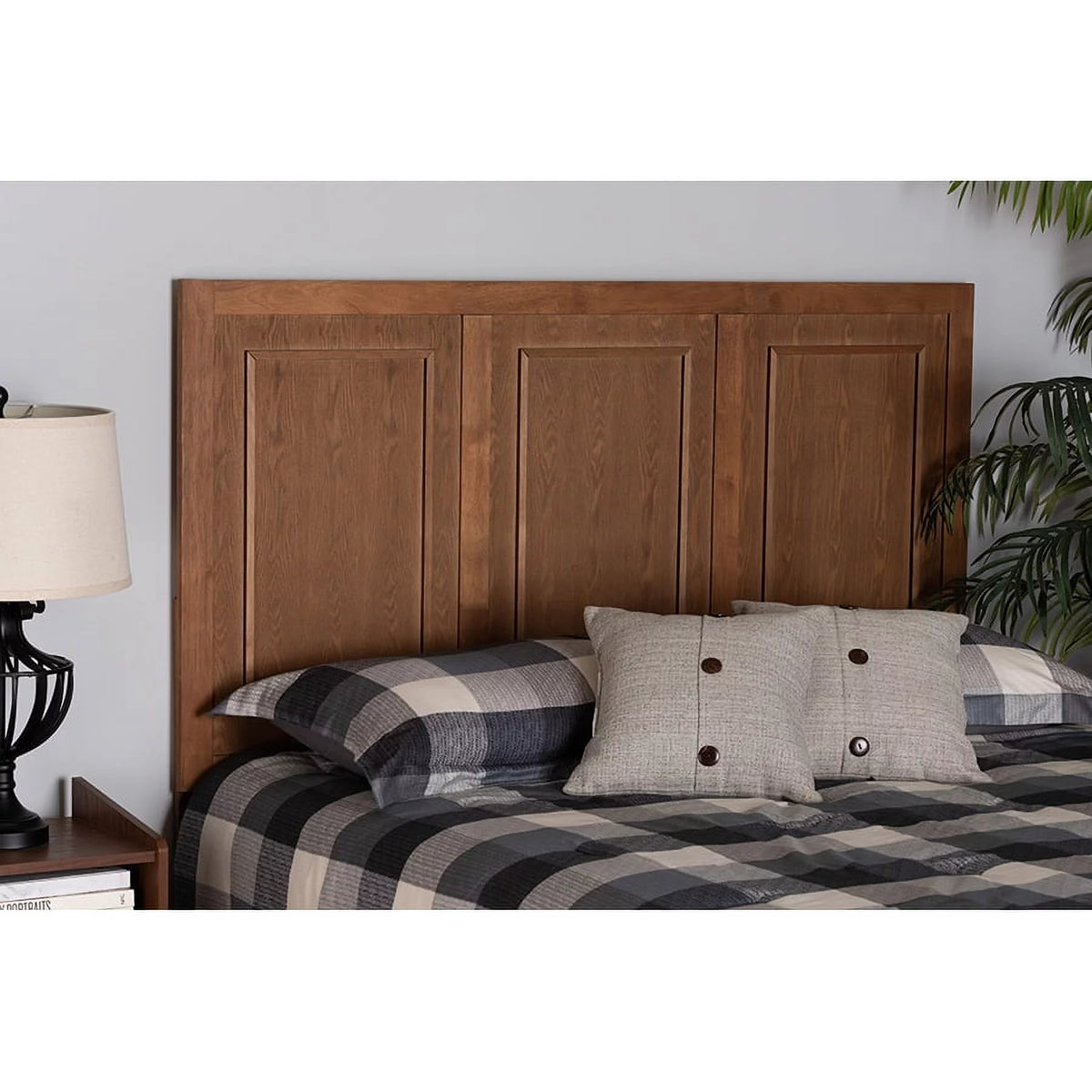Ash Walnut Finished Wood Full Size Headboard E92674