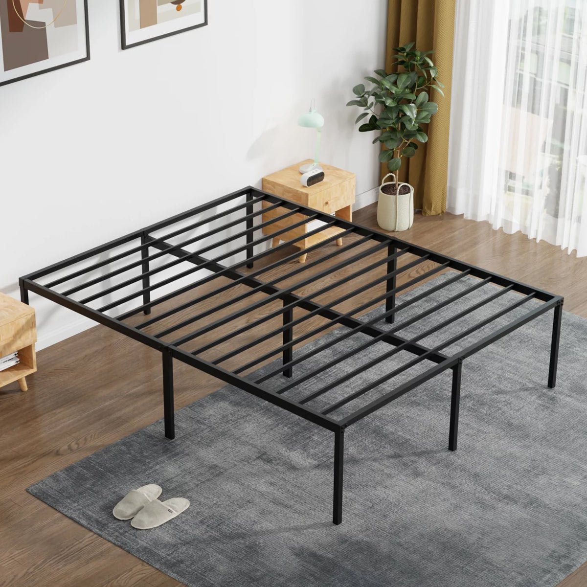 King Size 18 Inch Metal Platform Bed Frame I310