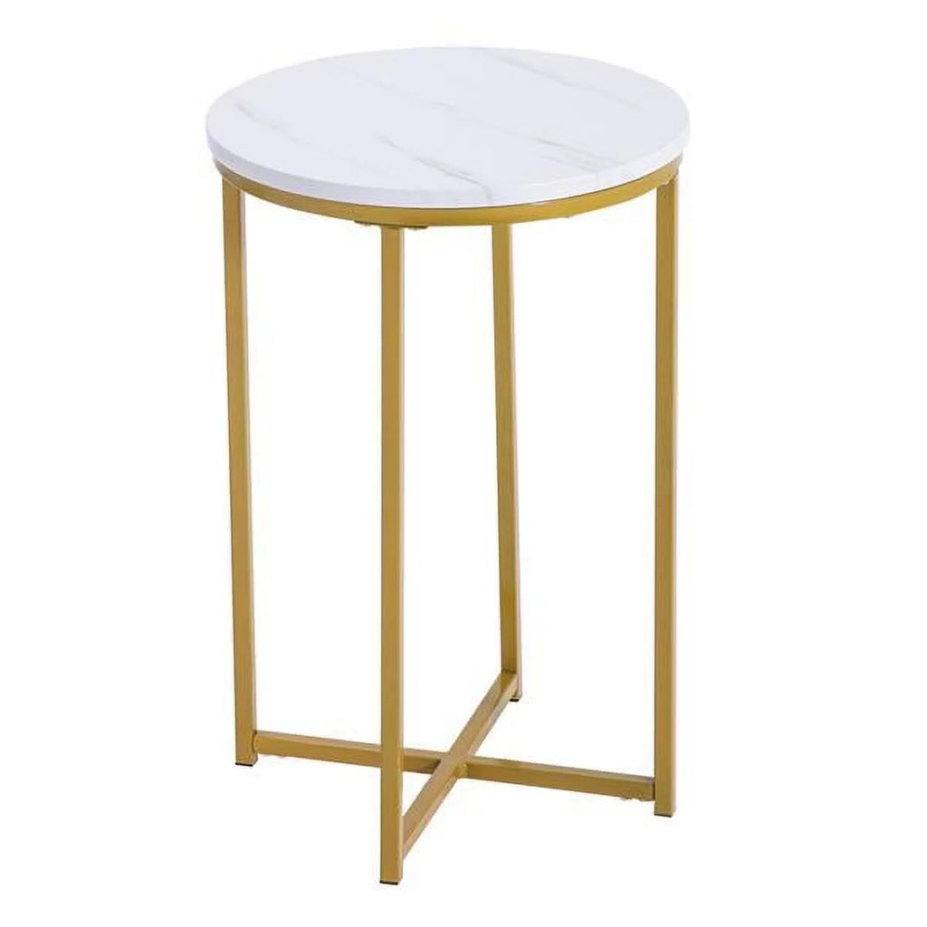 White Round Marble Side Table P70533