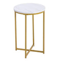 White Round Marble Side Table P70533