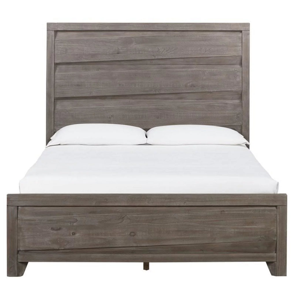 Full Solid Wood Panel Bed J7944