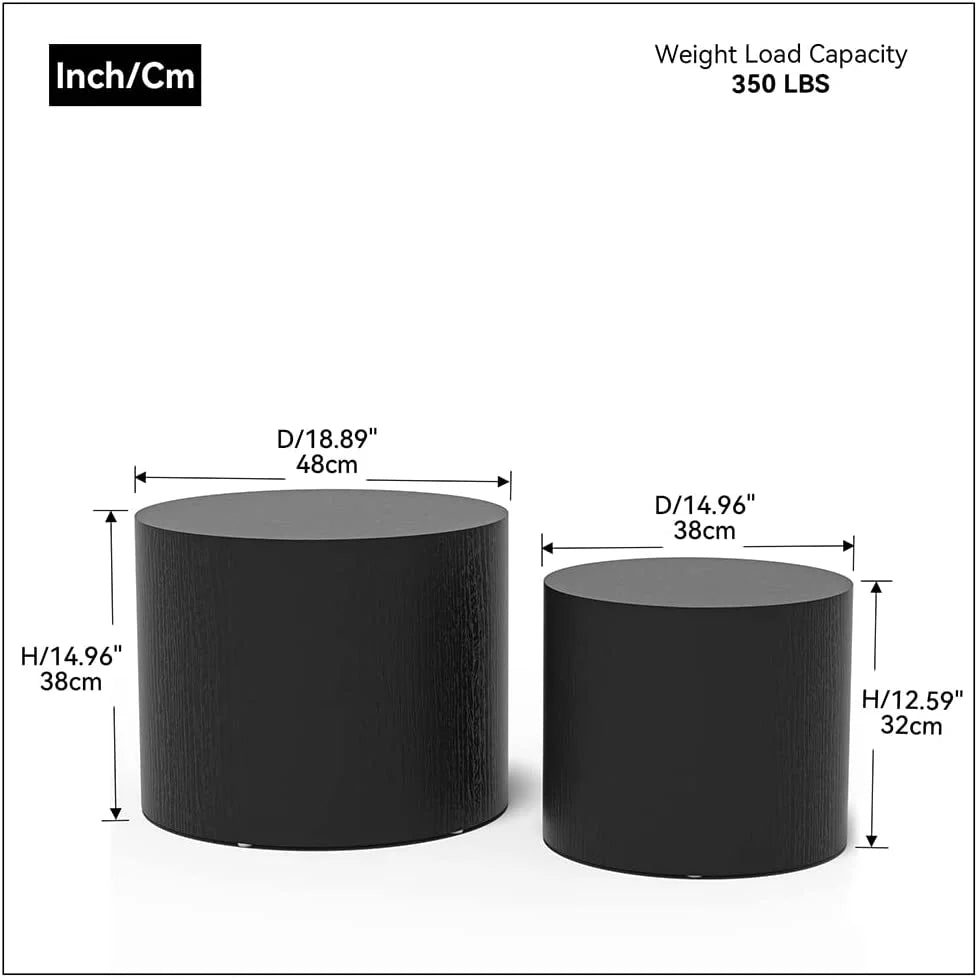 Set of 2 Square Wood Coffee Table Q4083