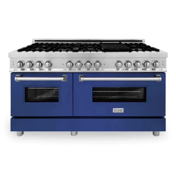 60 In. Dual Fuel Range with Blue Matte Door M992