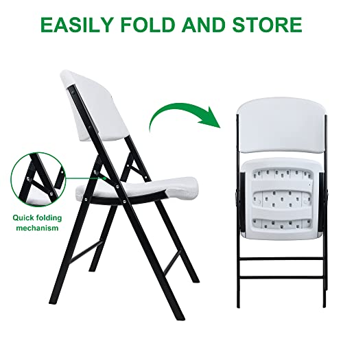 Folding Heavy Duty Plastic Chair 4-Pack White B664432