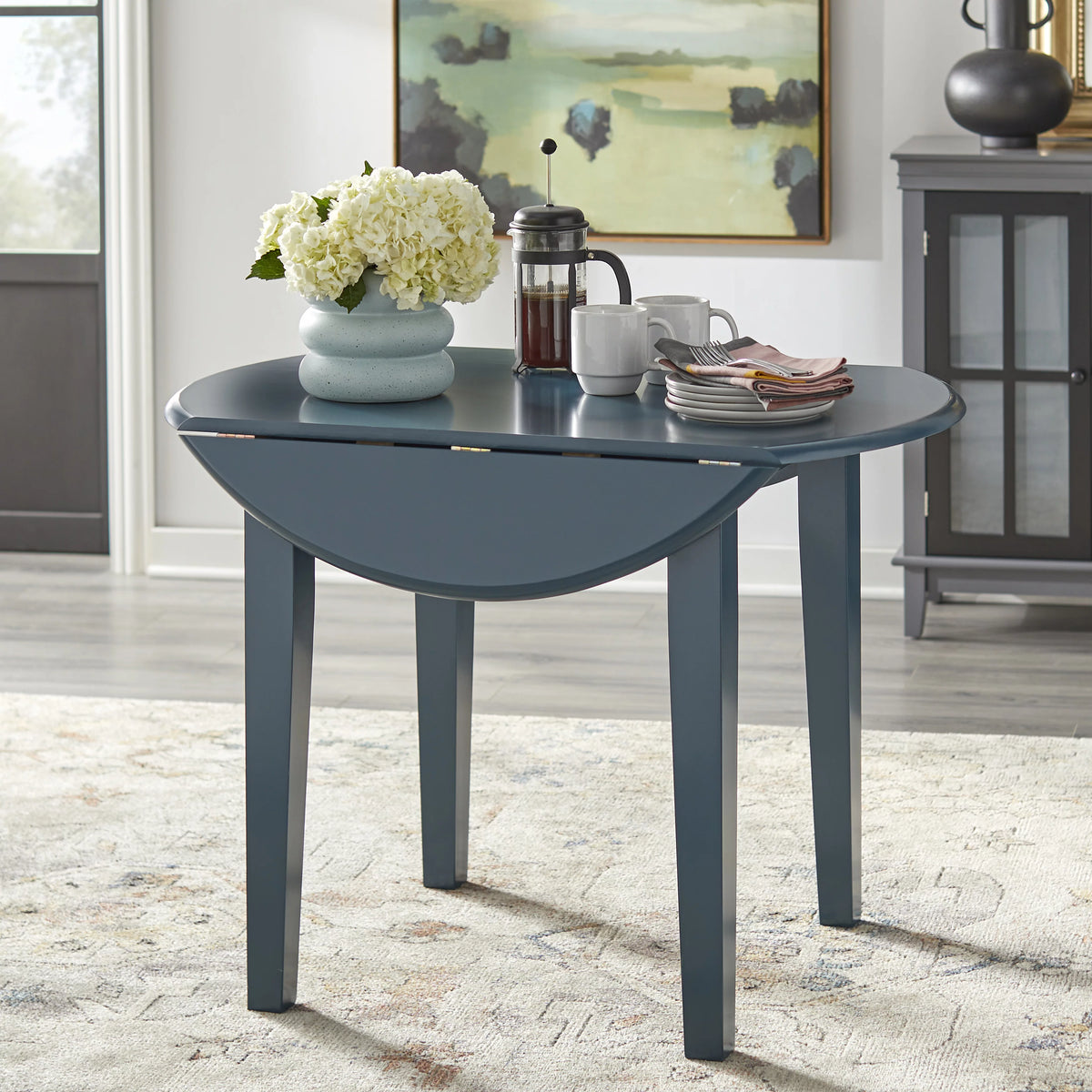 40” Round Solid Wood Drop Leaf Dining Table O215