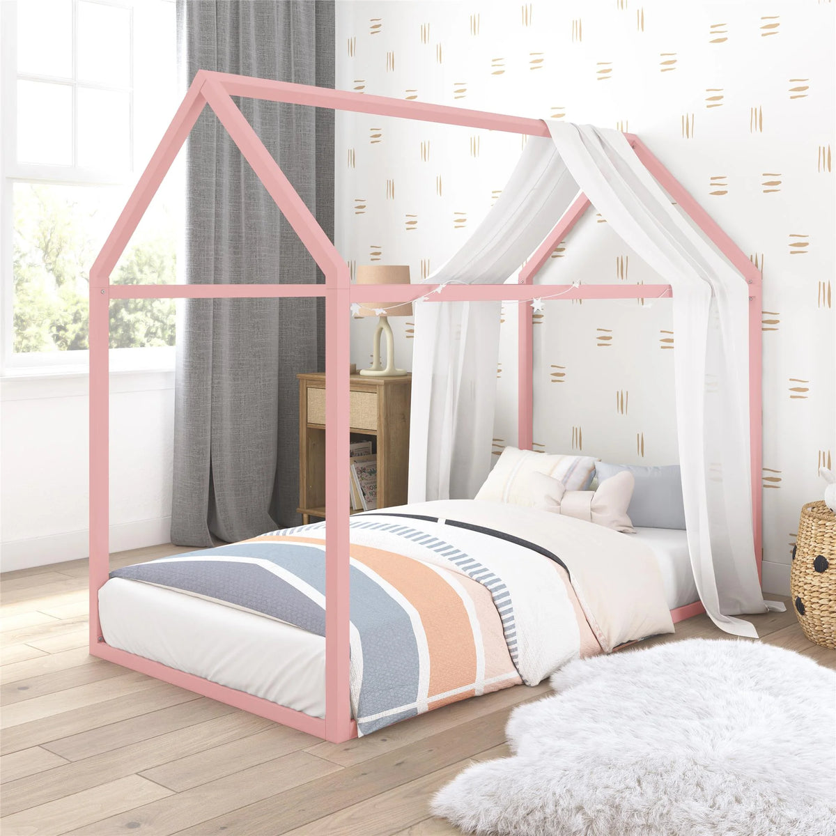 Twin Dove Gray Floor Bed G293959