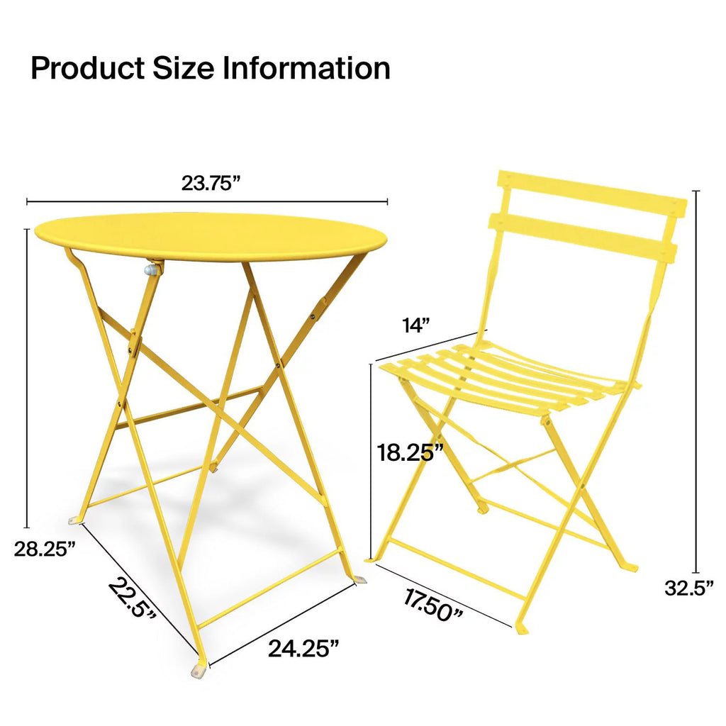 Lilac 3 Piece Portable Foldable Porch Furniture Set W603245