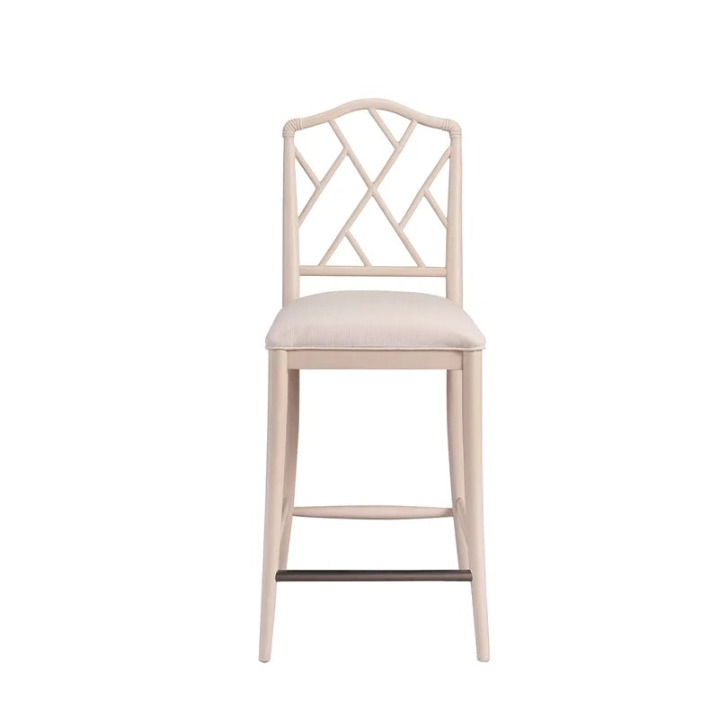 Set of 2 Solid Wood Bar Stool in Off White J997469