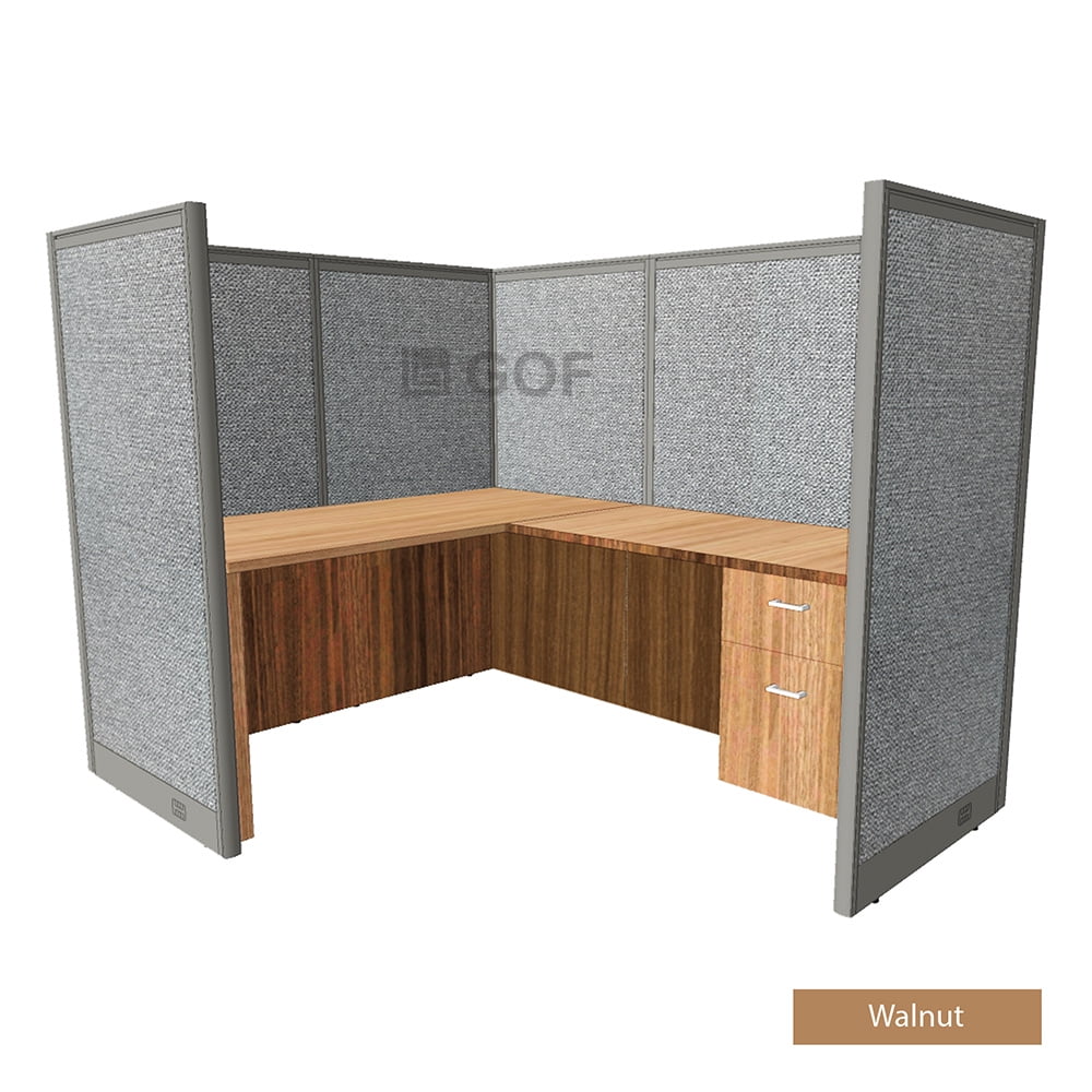1 Person Workstation Cubicle with Desk, Artisan Grey A615716