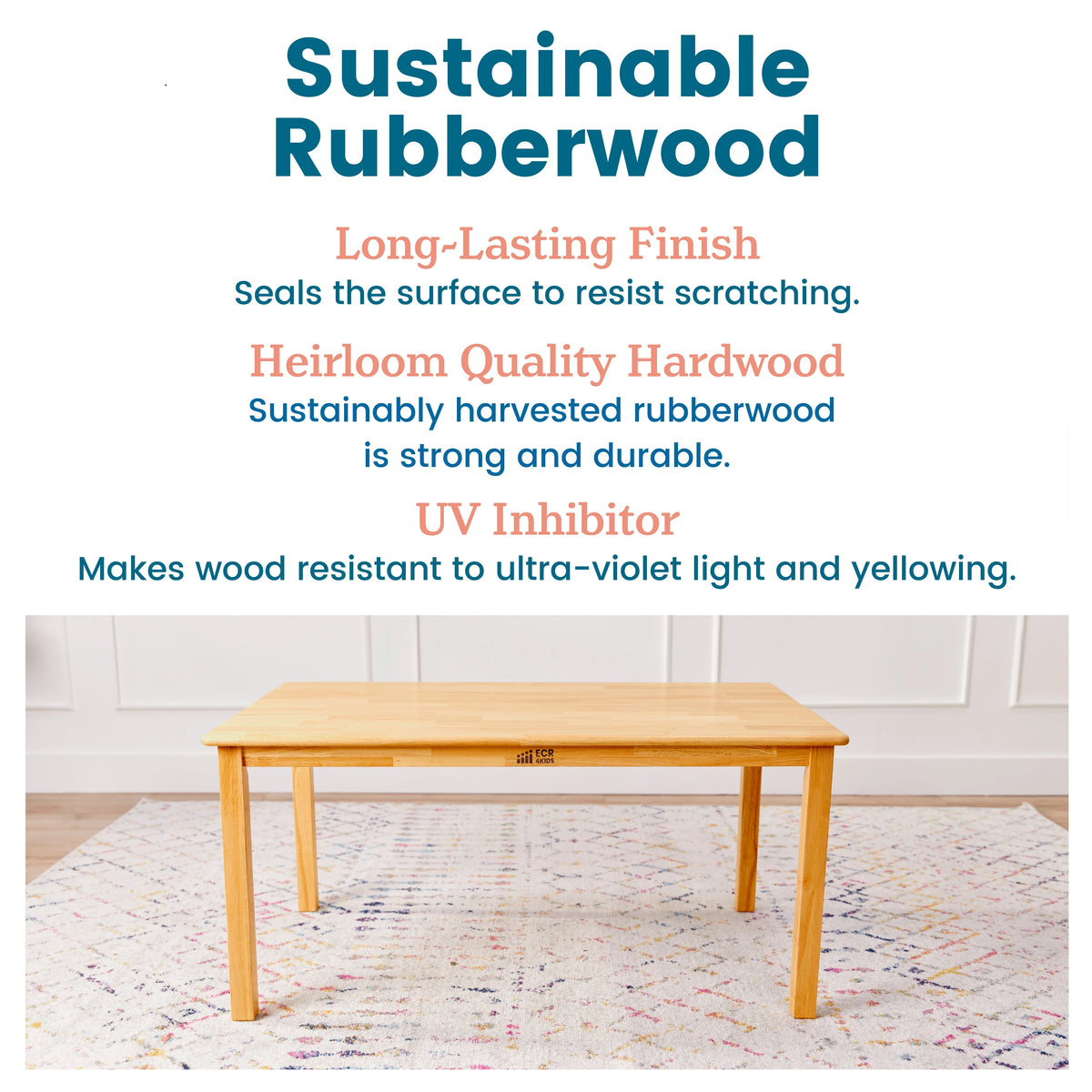 Rectangular Hardwood Table with 22in Legs B16261