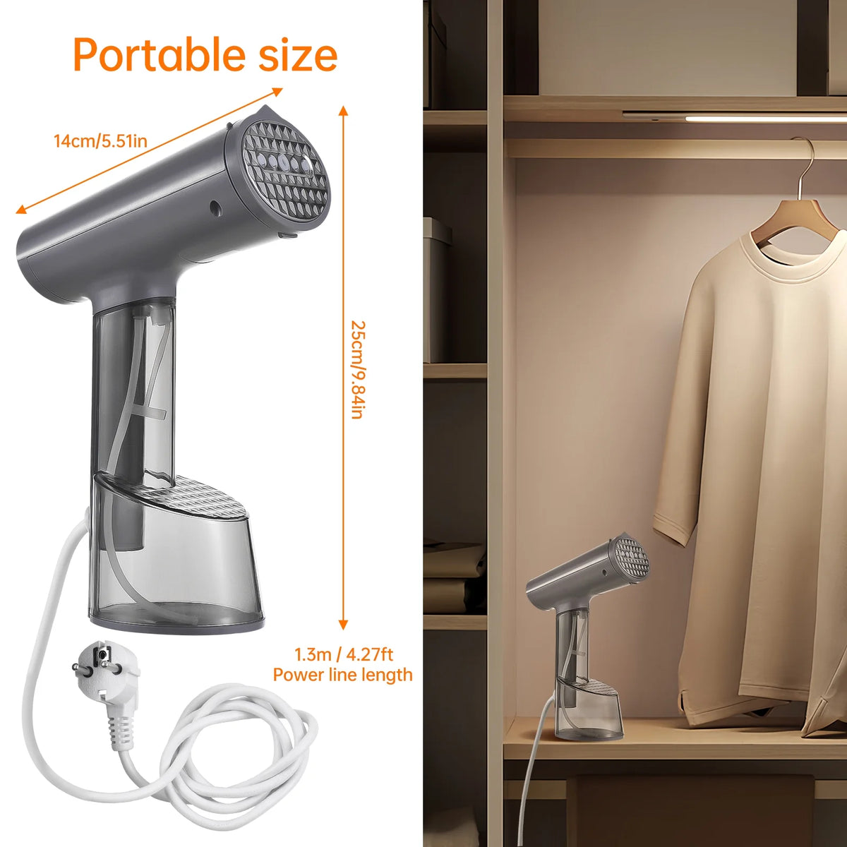 Handheld Garment Steamer 1000 Watts with Brush S144513