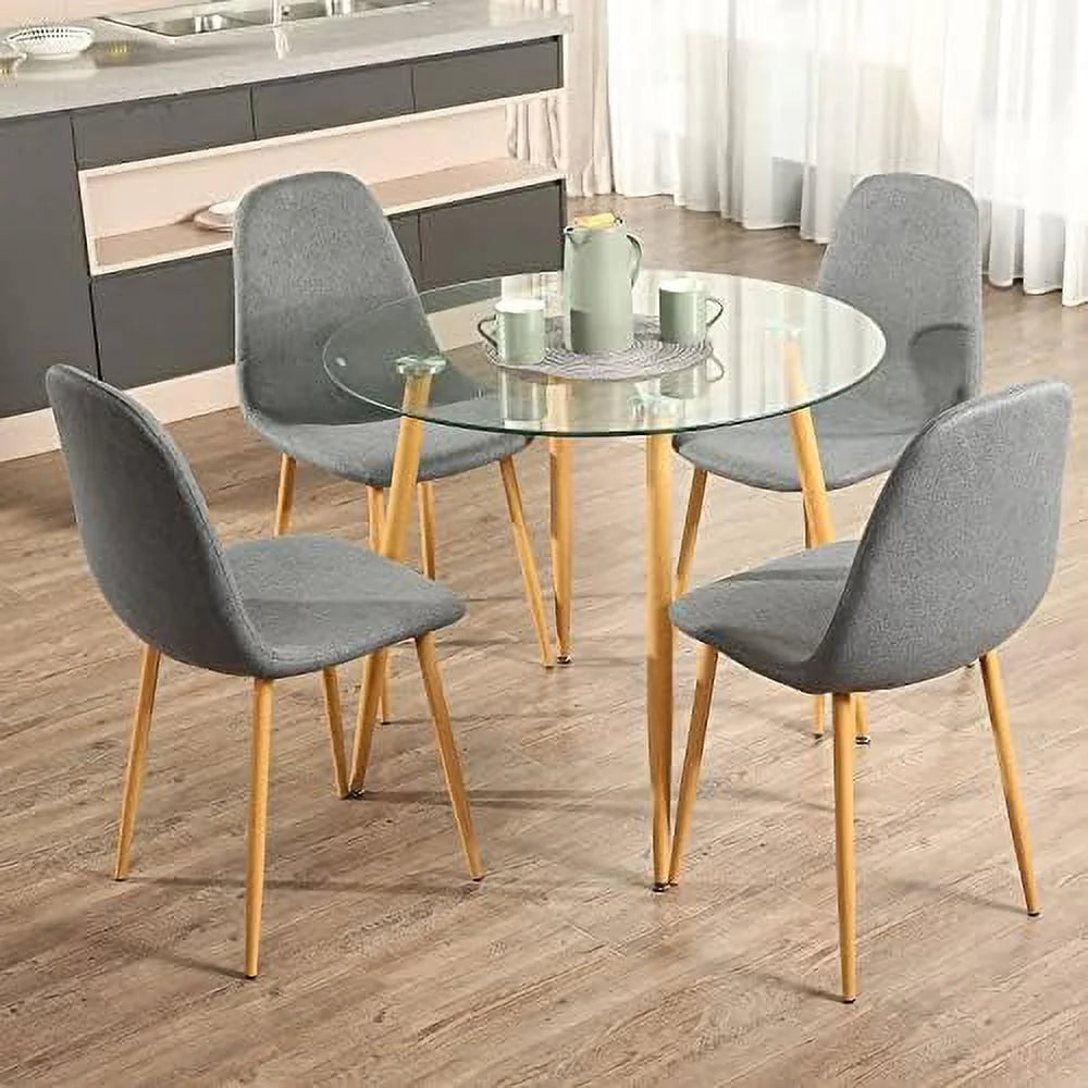 Light Grey Dining Chairs Set of 4 V280949