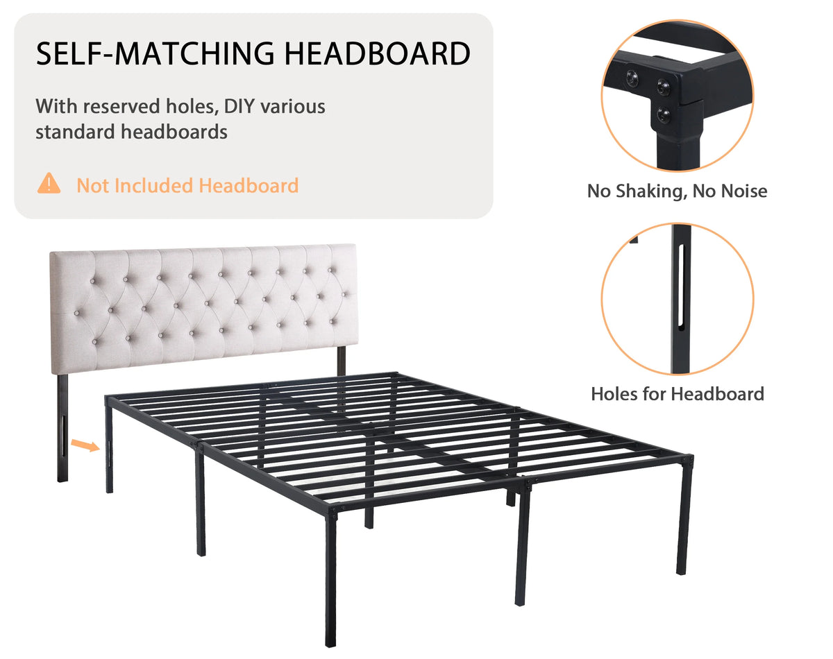King Size 18 Inch Metal Platform Bed Frame I310