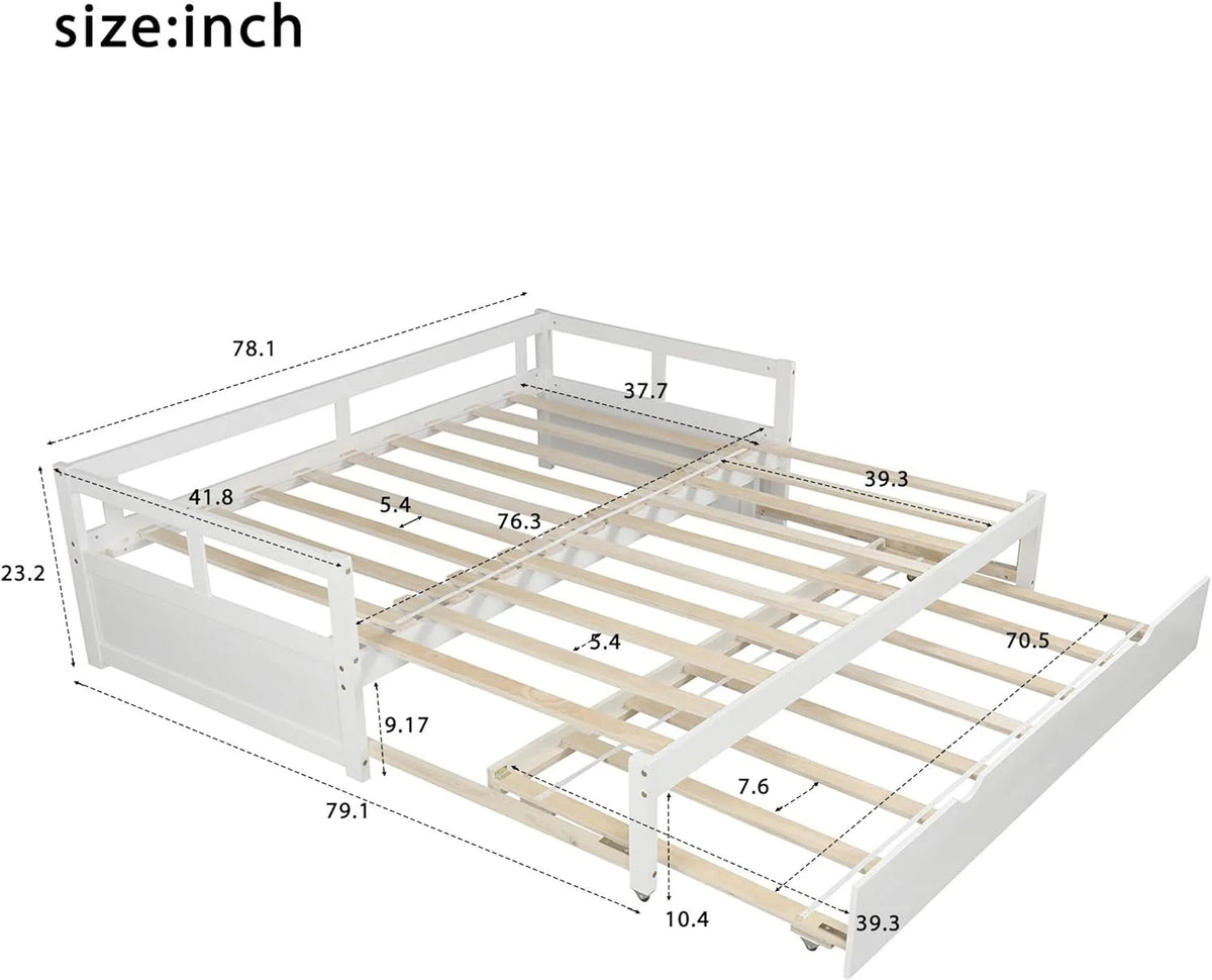 White Daybed with Trundle F89930