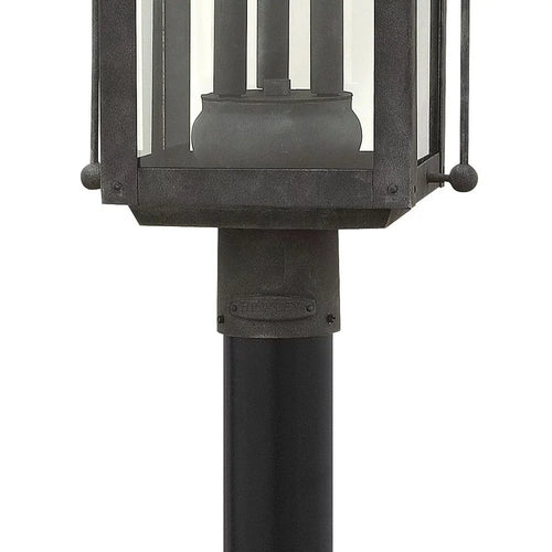 3 Light Outdoor Post Top or Pier Mount Lantern 11 inches Wide 24.25 inches High Aged Zinc V4770