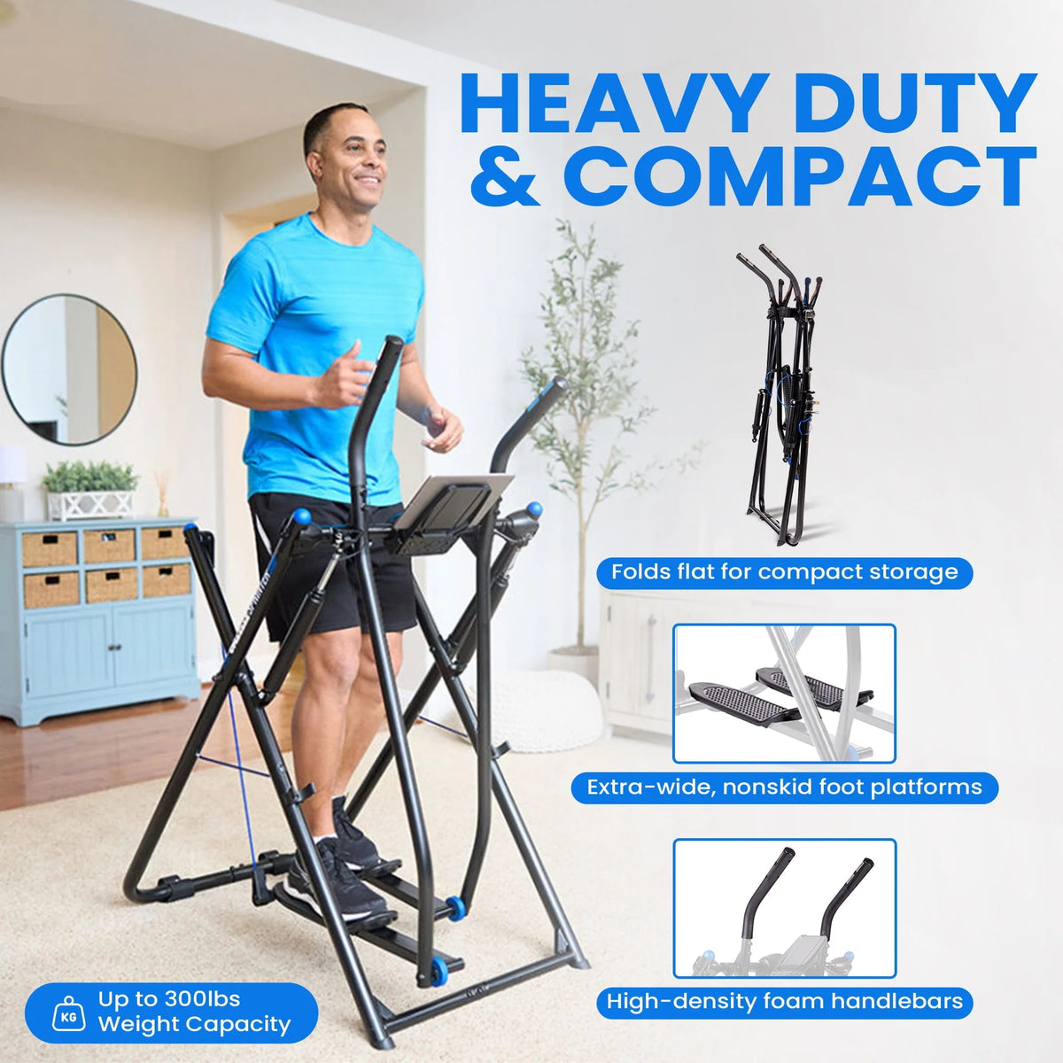 Low Impact Exercise Machine with Grip Pulse Fitness Tracker M605628