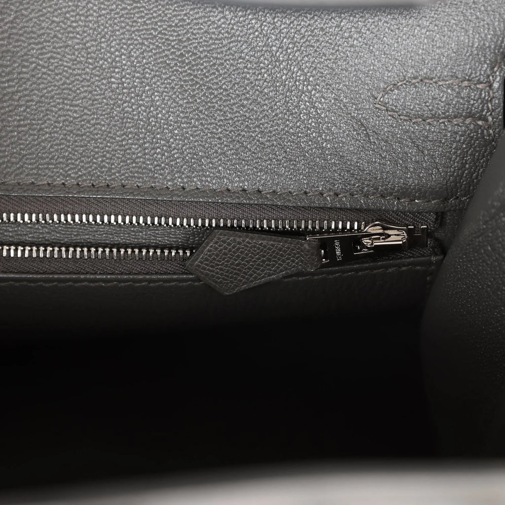 Birkin 25 Gris Meyer Palladium Hardware C3988