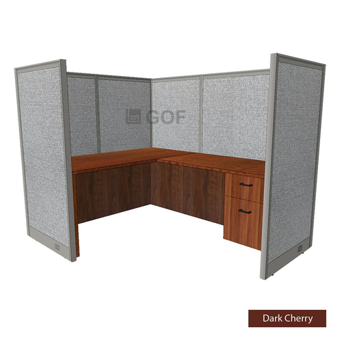 1 Person Workstation Cubicle with Desk, Artisan Grey A615716