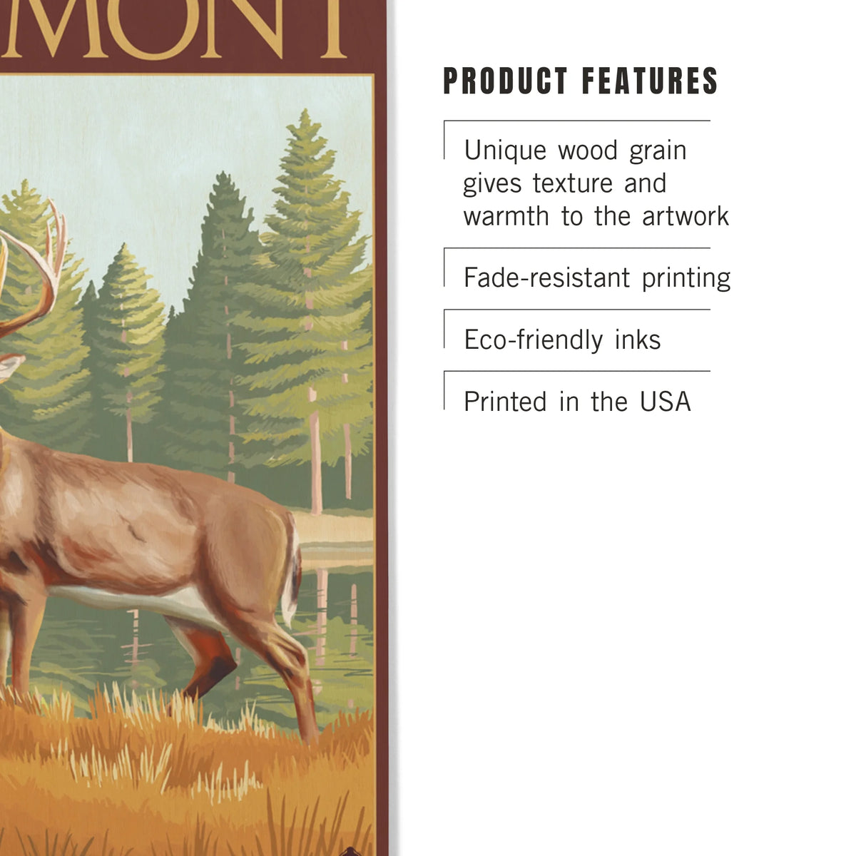 White-Tailed Deer Birch Wood Wall Sign S371
