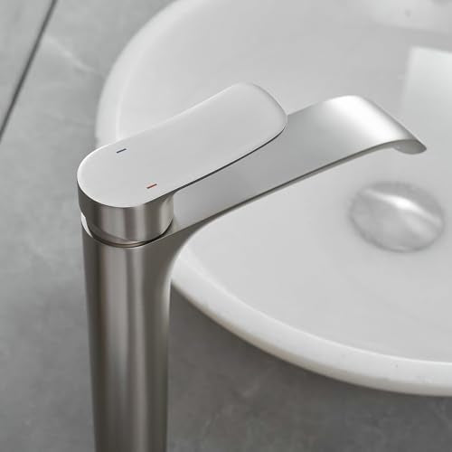 Brushed Nickel Single Handle Waterfall Vessel Sink Faucet N944
