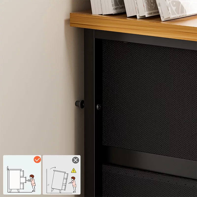 Black 4 Drawer Narrow Dresser Storage Tower V7805