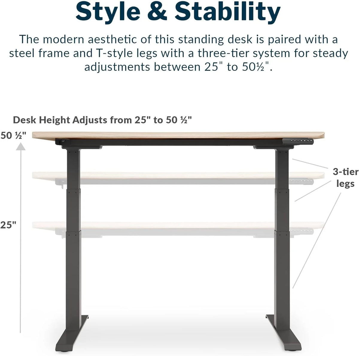 54” x 26" Ergonomic Height Adjustable Standing Desk H624