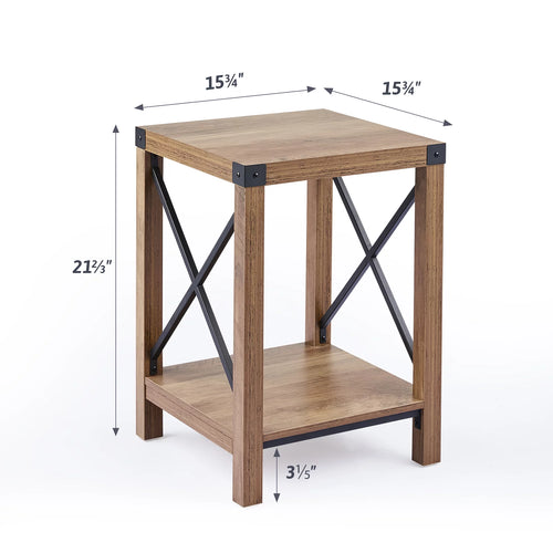 16x16 Teak Side Table with Shelf T289