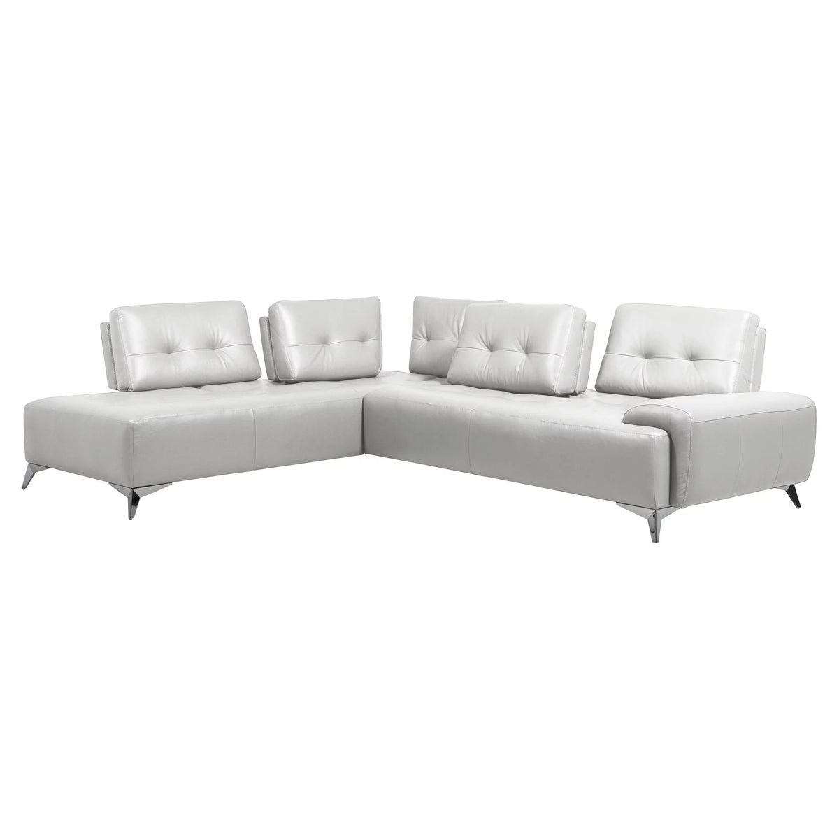 Pearl White 2-Piece Upholstered Sectional Sofa W882609