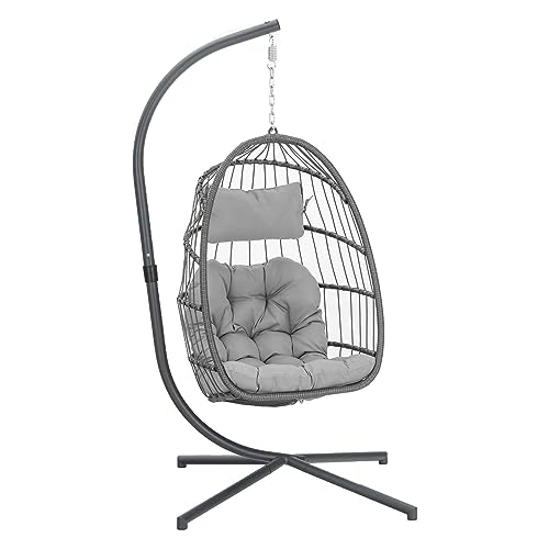 Hanging Egg Chair with Stand and Footrest P49622