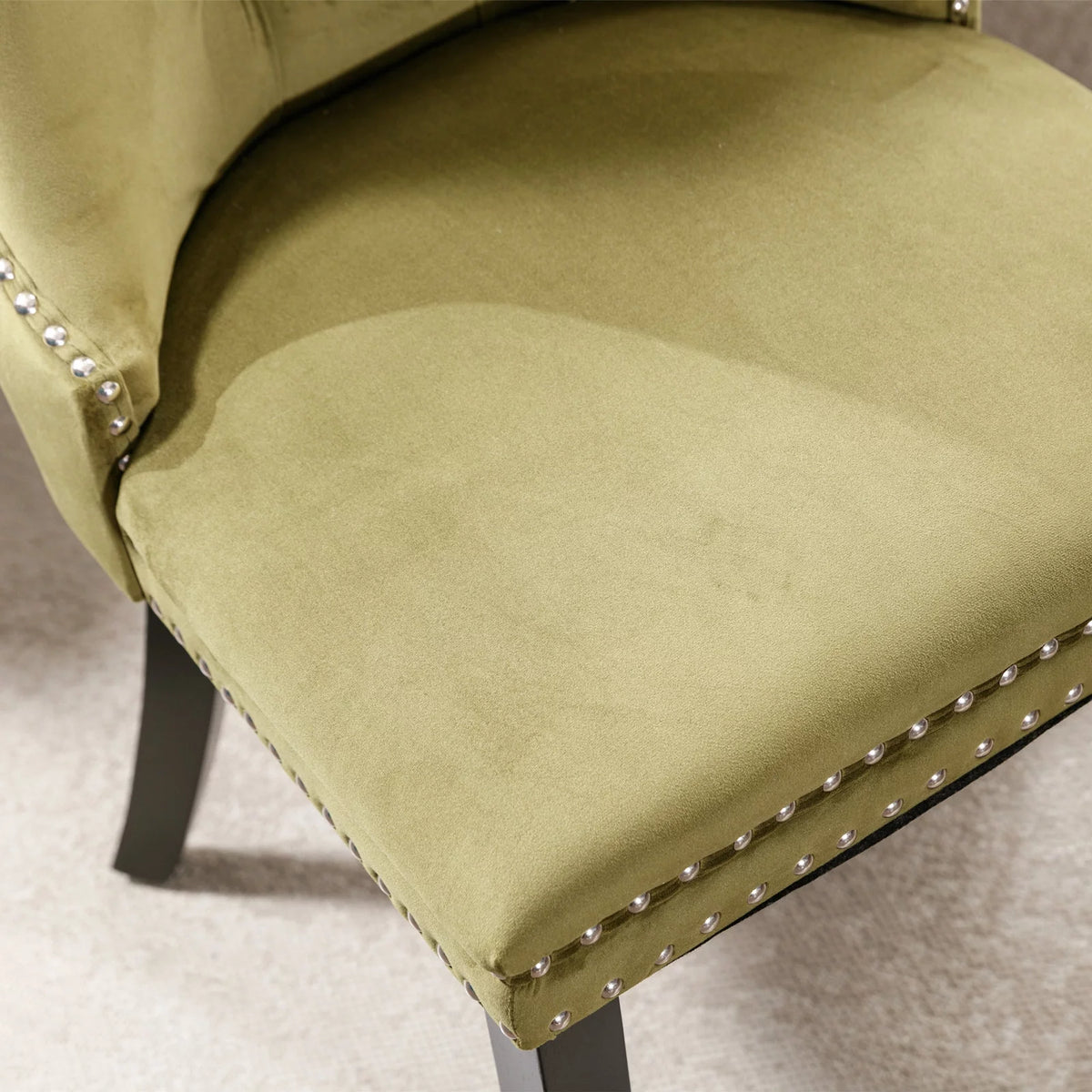Olive Green Velvet Tufted Dining Chair Set of 2 T46688