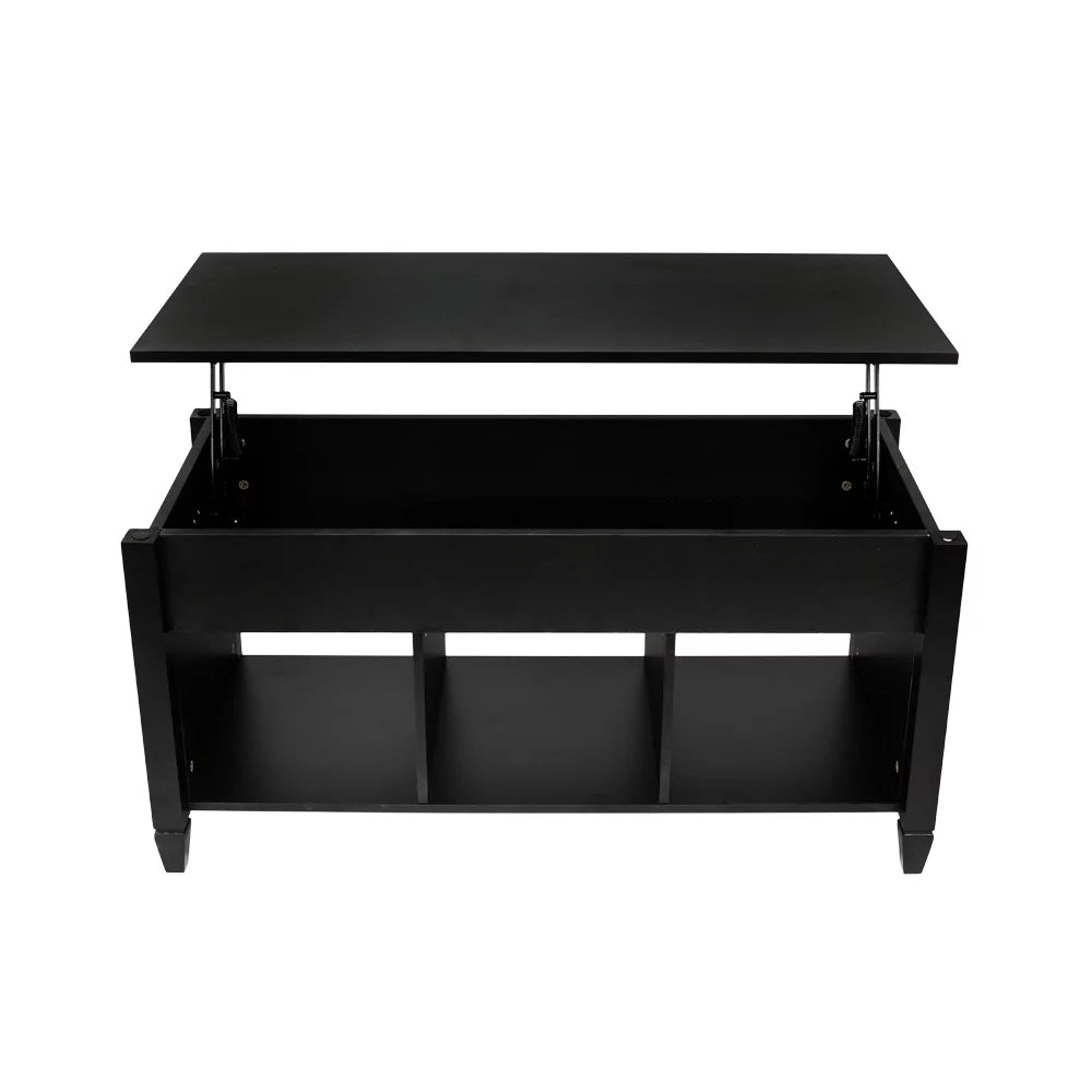 Black Lift Top Coffee Table with Hidden Storage W36022