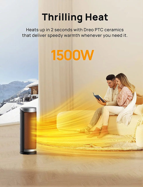 1500W Electric Ceramic Space Heater with Remote, Black, 16 inch J3655