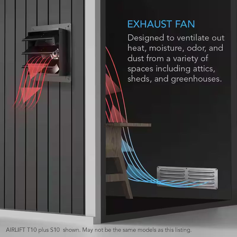 12 in. Wall Mount Shutter Exhaust Fan with Temperature Humidity Controller C859