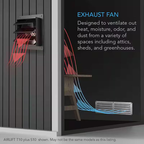 12 in. Wall Mount Shutter Exhaust Fan with Temperature Humidity Controller C859