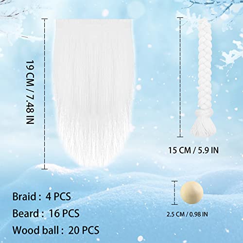 20 Pieces Christmas Gnome Beards Pre-Cut Faux Fur H273