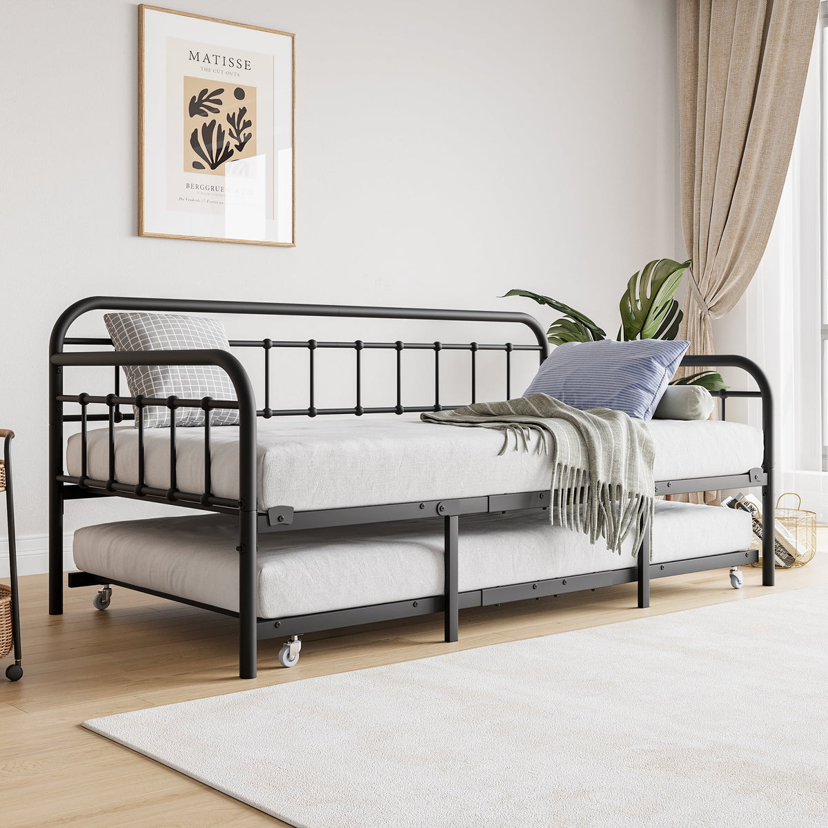 Twin Metal Daybed with Trundle Q901