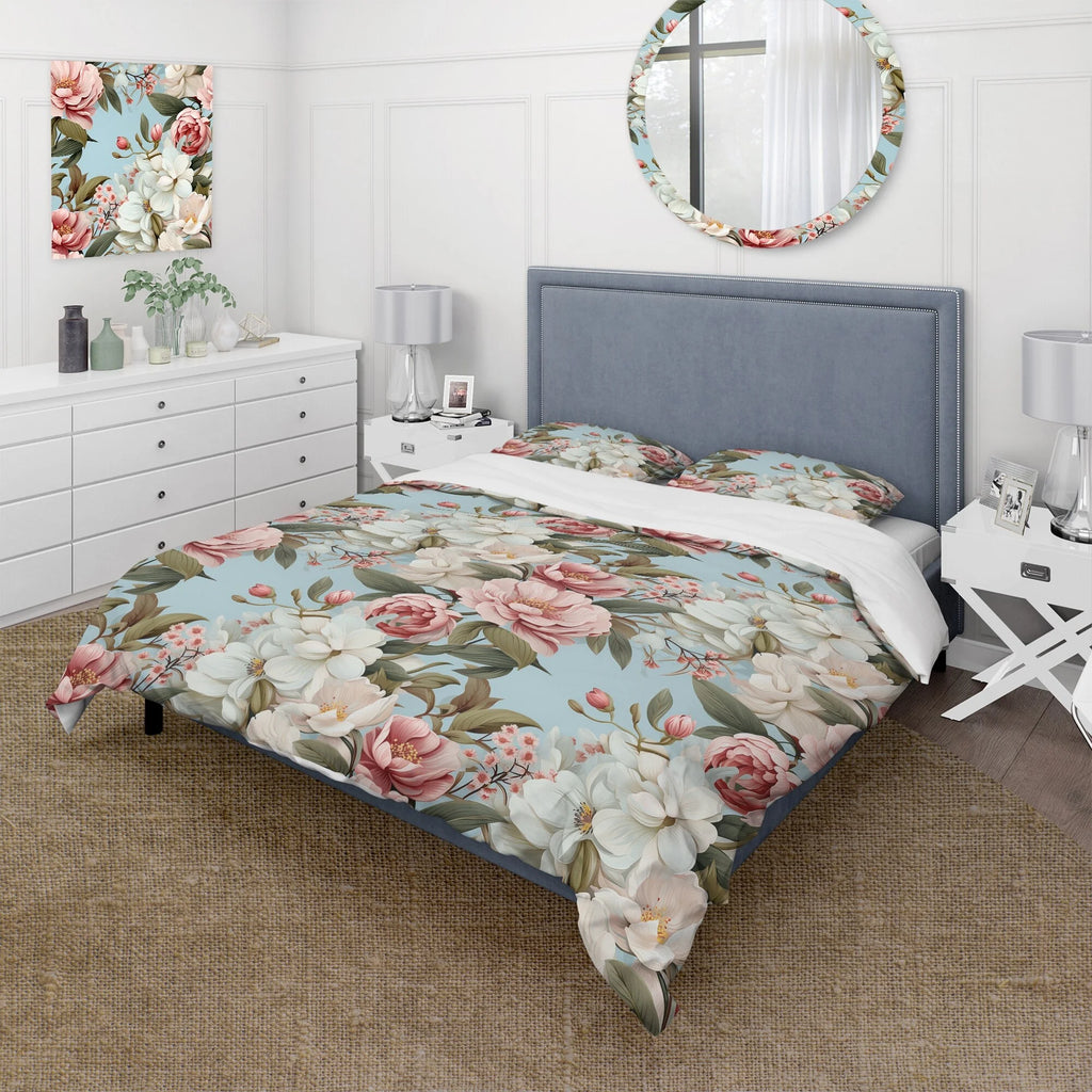 Floral Bedding Coverlet Set with 2 Shams H218