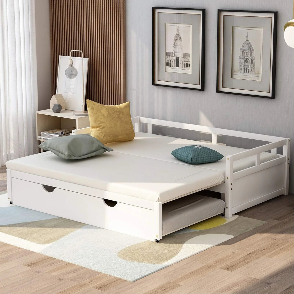 White Daybed with Trundle F89930