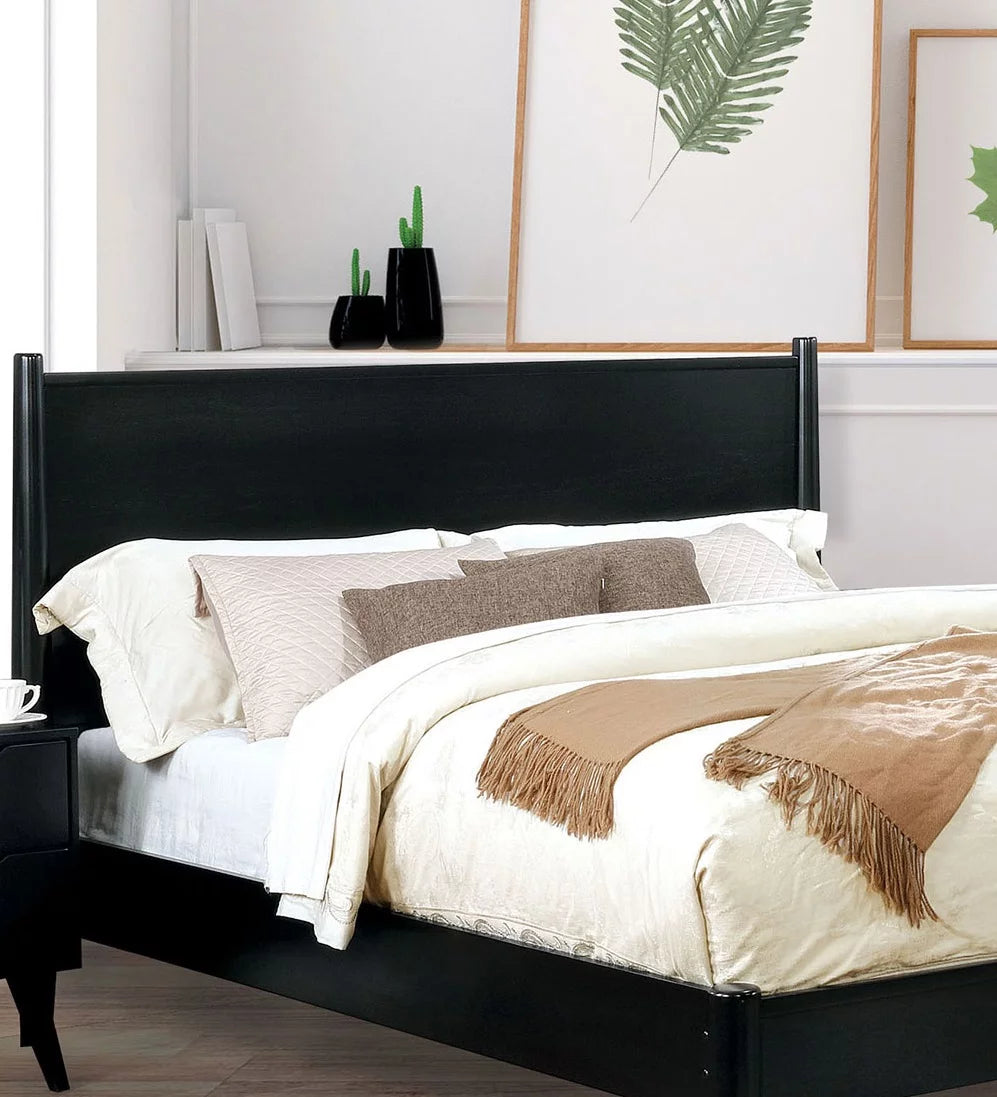 Black California King Size Solid Wood Platform Bed M443750