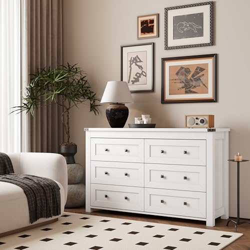 Black 6 Drawer Wood Dresser F277