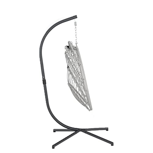 Hanging Egg Chair with Stand and Footrest P49622