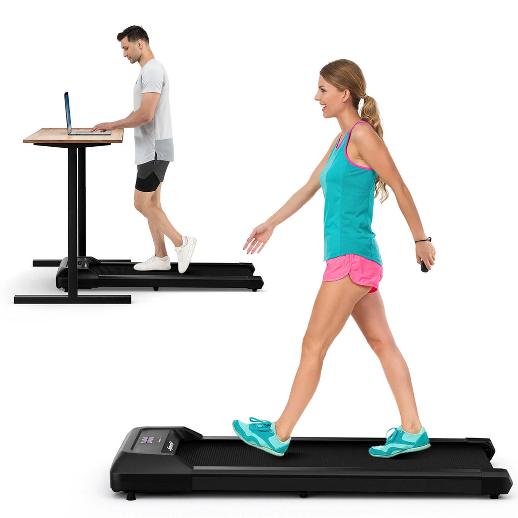 0.6-3.8MPH Walking Pad Under Desk Treadmill Black Z8978