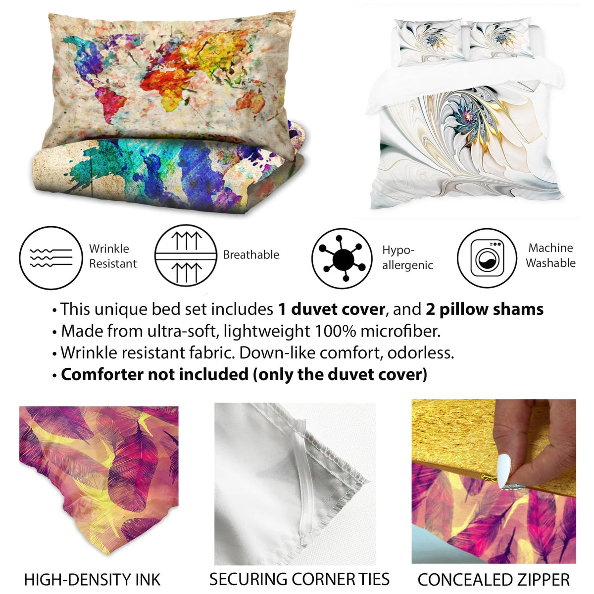 Floral Bedding Coverlet Set with 2 Shams H218