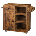 White Kitchen Island with Drawer and Towel Rack L602