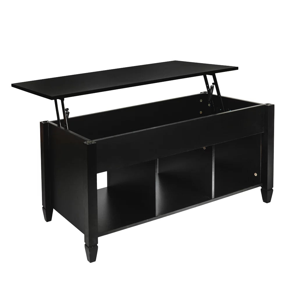 Black Lift Top Coffee Table with Hidden Storage W36022