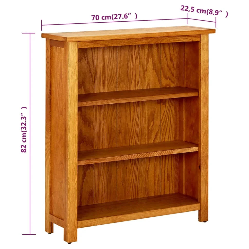 3-Tier Solid Oak Wood Bookcase M732